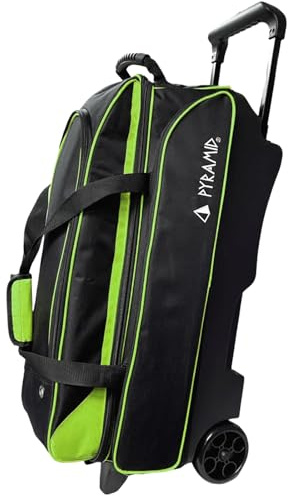 Pyramid Prime Triple Roller Bowling Bag (Black/Lime Green)