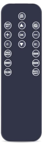 TCNOUMT Replacement Remote Control Compatible with MANY Brands & Models Electric Fire, for Eurom Siena HOMCOM Blenheim VonHaus Truflame El Fuego Blyss KLARSTEIN Finether Zanussi Electric Fireplace