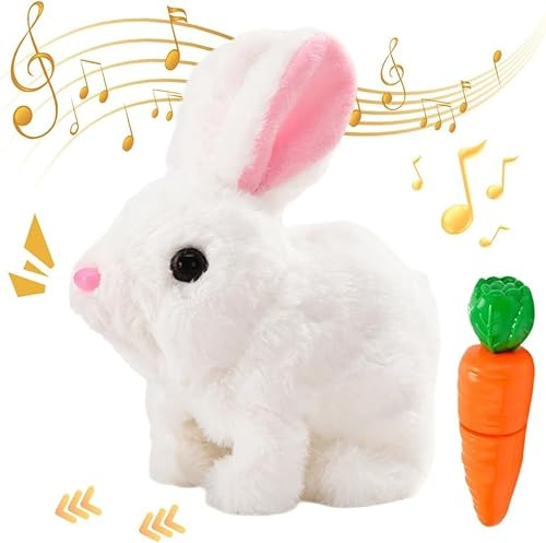 Yizemay Easter Bunny-My Realistic Bunny Toy, Easter Gifts for Kids, Interactive Rabbit Toy, Electronic Rabbit Plush Toy for Birthday Gifts