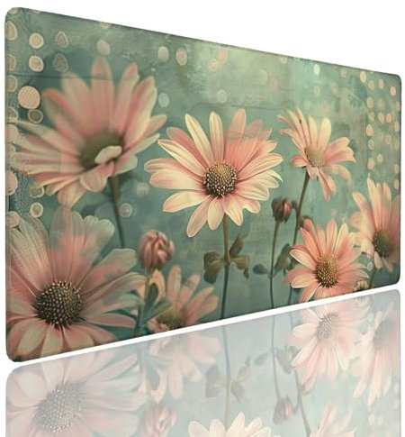 Mauspad XL 600x300x4mm Wasserdicht Schreibtischunterlage rutschfeste Speed Gaming Mousepad Daisy (5) Groß Desk Mouse Mat Maus Pad, Schreibtisch Unterlage Deko für PC, MacBook, Laptop, Home Office