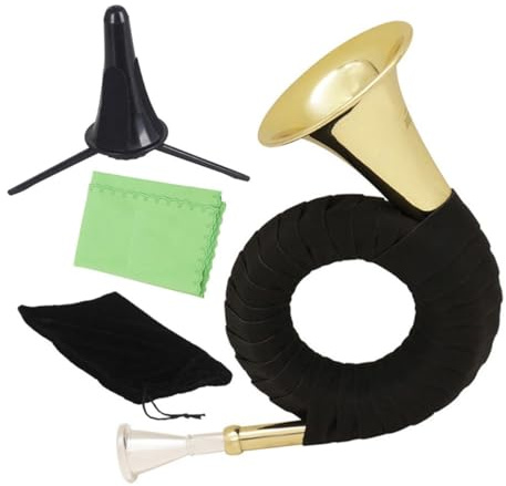 Waldhorn Blechblasinstrument in B-dur für Musikliebhaber, Professionell | Messing, Klarer Klang und Tragbar, Natürliches Spielgefühl für Jederzeit und Überall Zufällige Farbe