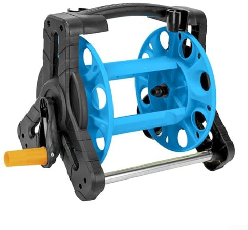 Solución de almacenamiento para manguera de jardín de 20 m, carrete de cuerda fácil con diseño robusto (azul)