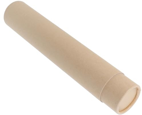 KJHBV Tubo Estensibile Design Rustico in Carta Kraft Protezione per Oggetti di Valore, Scatola Regolabile per Poster e Opere d'Arte per Stoccaggio di Calligrafia