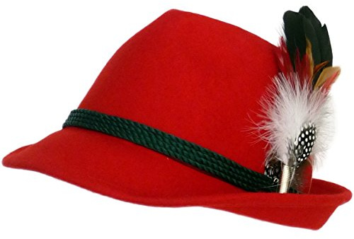 Trachtenhut mit edler Kleiner Feder Rot 57