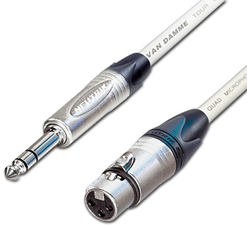 Female XLR to ¼ TRS Jack Lead. Balanced STARQUAD Mic Cable. Short 10m 6m 3m 20m (2m, White)