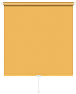 JalousieCrew Mittelzugrollo Schnapprollo Springrollo Sonnengelb - Breite 62 bis 222cm - Länge 130 und 230cm - Blickschutz (122 x 130 cm)