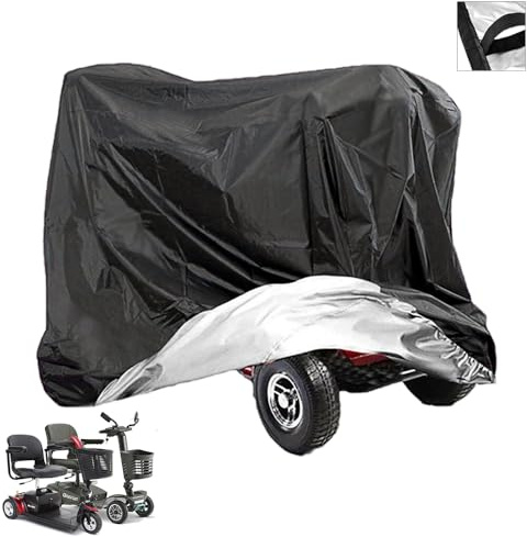 Mobility Scooter Cover with Storage Bag,210D Heavy Duty Oxford Waterproof Wheelchair Storage Protective Cover,Outdoor Rain Cover with Elastic Band for Most Mobility Scooter(170×61×117cm)