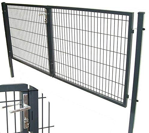 Quadratrohr Doppelflügeltor Gartentor Gartenzaun Tor Doppeltor Flügeltor Hoftor 400x160 AWZ