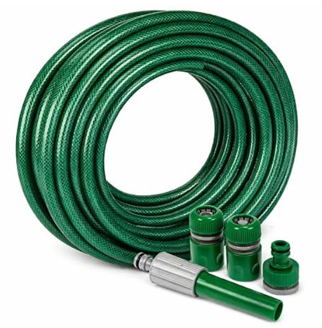 Garden Mile 30m Garden Hose Pipe with Spray Nozzle & Connectors – Heavy Duty Anti-Kink 1/2 (12.5mm) Water Hose for Plant Watering, Car Washing & Gardening