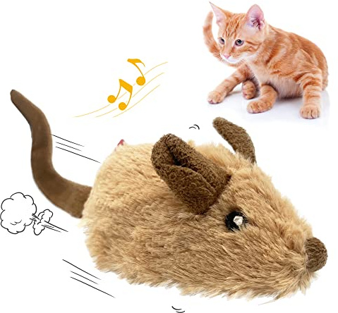 GiGwi Interaktives Sich bewegendes Mäusekatzenspielzeug mit realistischem Quietschgeräusch, automatisches Mäusespielzeug für Katzen im Innenbereich