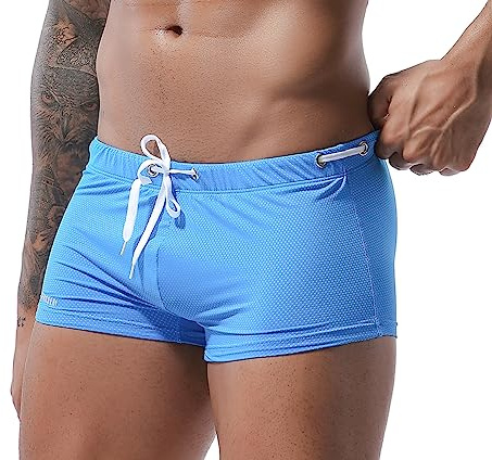 XDSP Badbyxor herr block simshorts badshorts träning badkläder män pojkar boxbadbyxor män simning kalsonger sport träning justerbar dragsko