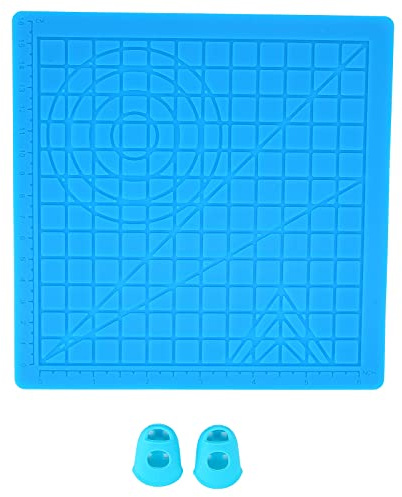 Sorandy 3D-Design-Matte, 3D-Druck-Stift-Matte Silikon mit Fingerkappen, Flexible Silikon-3D-Grundvorlagen-Matte, Multi-Shaped Draws für 3D-Druck-Stifte für Kinder,