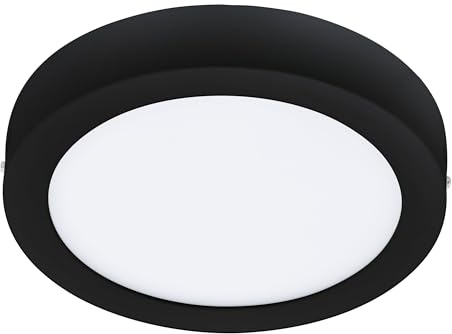 EGLO connect.z Smart-Home LED Bad-Deckenlampe Fueva-Z, Ø 21 cm, ZigBee | App und Sprachsteuerung Alexa, Lichtfarbe (warmweiß-kaltweiß), dimmbar, Metall Aufbauleuchte schwarz, IP44