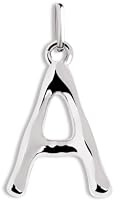 SINGULARU - Charm Letter XL. Colgante Inicial en Latón con Acabado Baño de Rodio. Combinable con Collar. Joyas para Mujer. Letra A