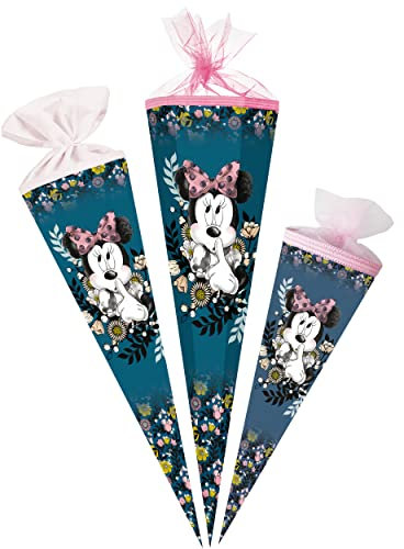 alles-meine.de GmbH Schultüte - - Minnie Mouse 35-85 cm Größe wählbar Zubehör - komplette Füllung - Zuckertüte - Tüllabschluß/Filzabschluß - eckig/rund - Mädchen - kl..