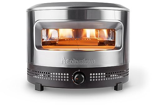 Solo Stove Forno per pizza Pi a legna e a gas | Comprensivo di forno per pizza, gruppo di cottura a legna, pietra per pizza (13 mm), Acciaio inox, Altezza: 38,4 cm x Diametro: 52 cm, Peso 13,8 kg