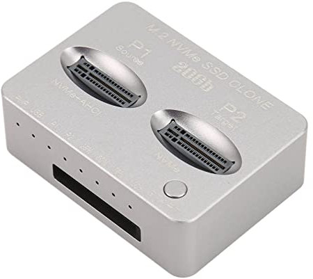2 Bay M.2 NVMe SATA Clone Docking Station, 20Gbps NVMe M.2 SSD SATA Duplicator to USB C Reader Adapter, Caja de Disco Duro Externo sin Conexión para M.2 B+M Key