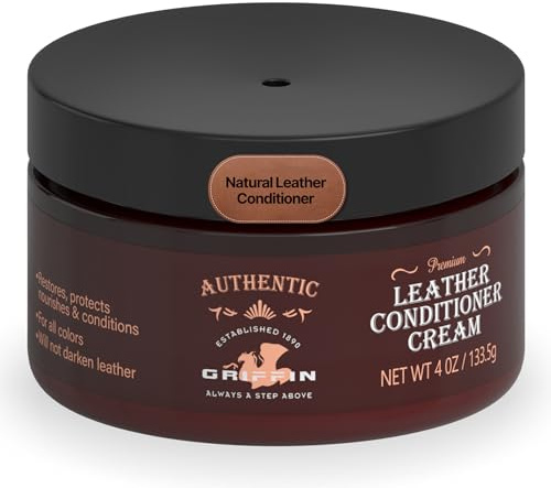 Griffin Boot Cream – 4oz – Leather Balm & Conditioner for Couch, Boots, Bags & Shoes – Restores, Softens & Protects Without Darkening – Long-Lasting Leather Protectant With Polish & Shine Support
