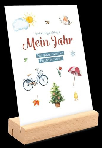 Mein Jahr - Mit guten Worten für jeden Monat: 12 Monatskarten mit Holzaufsteller (Historisch-Theologische Auslegung)