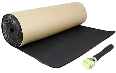 QUARKZMAN Mousse Isolation Phonique Voiture Isolant Thermique Capot Moteur 5mm Isolante 100 x 100cm (Rouleau)