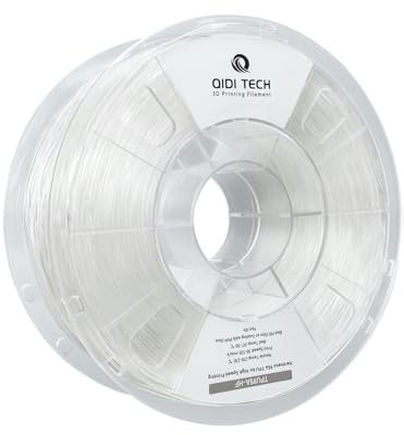 QIDI TECH TPU 95A Hohe Fließfähigkeit Filament 1.75mm，TPU95A-HF Flexibles 3D Drucker Filament, hohe Elastizität,Geeignet für Hochgeschwindigkeitsdruck, 1kg Spule(2.2lbs), Transparent
