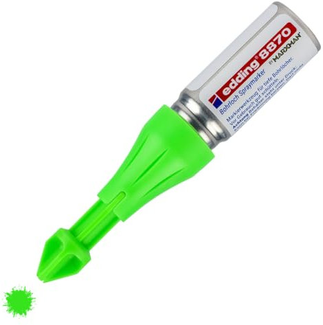 edding 8870 Marqueur spray zone inaccessible Marxman - 1 marqueur - vert fluorescent - marquage de trous de forage - jusqu'à 50 mm de profondeur - peinture à la craie fluorescente