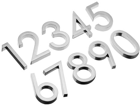 PATIKIL House Numbers 3D Mailbox Numbers 0-9 for Outside, 10Pcs Door Address Numbers Letter Self Adhesive for House, Apartment Office, Hotel Room, Mailbox Sign, Gray