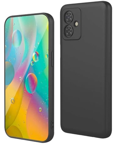 GOKEN Funda para Motorola Moto G54 5G - Carcasa Antigolpes de Silicona Suave con Forro de Tela Peluche, Diseño Elegante de Color Sólido, Case -Negro