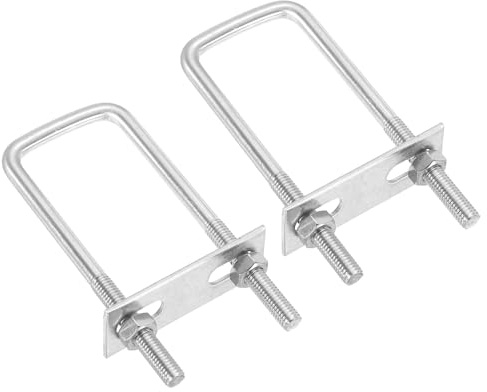 PATIKIL Kit De Pernos U Cuadrados M8x40x120mm, 2Piezas Pernos U Cuadrados De Acero Inoxidable 304 Con Placas De Marco Y Tuercas Para Remolques De Tabla De Esquí O Velero