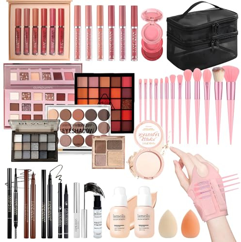 Make Up Set - All In One Makeup Kit for Women Includes Foundation, Eyeshadow Palette, Lipstick, Eyeliner, Mascara & Cosmetic Brush
