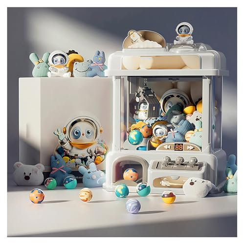 CUCUKAKA Candy Grabber ， Machine Attrape Bonbon avec Musique et Lumières,2 Poupées Panda,25 Peluches,20 Gashapons ， Jouet De Griffe pour Enfant pour Les Cadeaux De Fête d'anniversaire