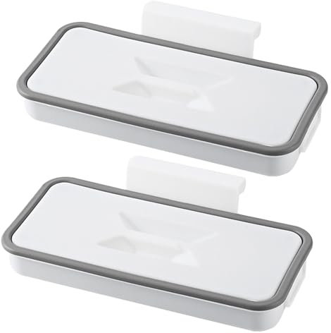 Hinapan 2 soportes colgantes para bolsas de basura con tapa, soporte para bolsas de basura portátil, bolsa de basura colgante, cubo de basura de cocina, estante de almacenamiento para cocina, armario,