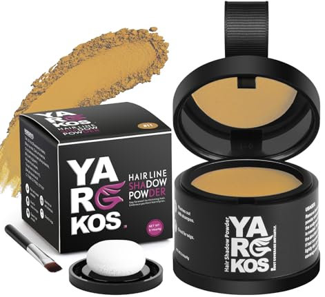 Hairline Shadow Powder, Instantly Root Touch Up Powder for Women Gray Hair Cover Up, Color Root Coverage for Thinning Grey, Mens Roots Concealer for Hair Loss Beard Line, 11-Medium Blonde