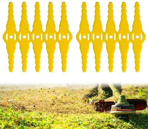 10 Pezzi Lame Tosaerba Sostituzione, Lame Ricambio Tagliabordi, Lame per Tagliaerba Plastica, Lame Di Ricambio in Plastica, Lame per Decespugliatori di Plastica, Per Rifilare Il Prato, Erba Da Taglio