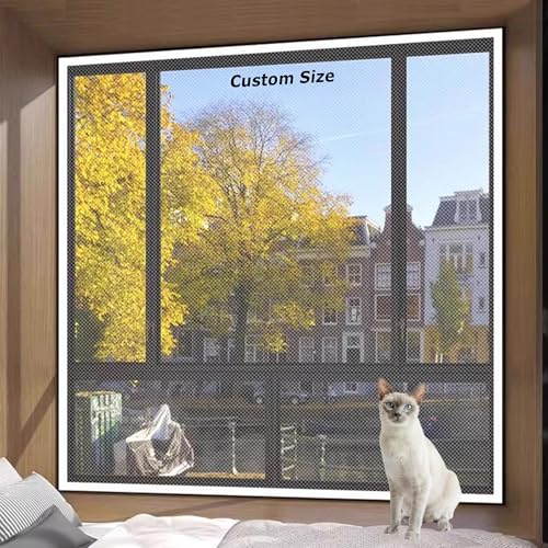 Customized Size Cat Safety Nets, Self Adhesive Balcony Safety Mesh Fly Screen Mosquito Nets, Cat Proof Window Screen, Kitchen Window Patio Guard Mesh