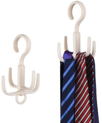 2 ganchos para corbatas, ganchos de viaje, organizador de cinturón de armario de pared, colgador plegable portátil giratorio de 360° para corbatas, cinturones, sujetadores, bolsos, bolsas de niñas