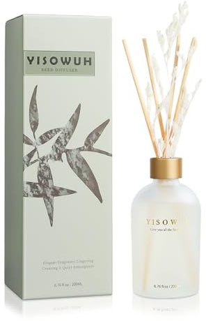 YISOWUH Diffuseur Parfum Maison 200 ML, Parfum Fleur d’Oranger, Diffuseur d’Ambiance Longue Durée avec 8 Bâtonnets Fibre, Idéal pour Salon Chambre Salle de Bain, Cadeau Décoration Intérieure