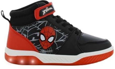 Leomil Spiderman Sneakers Bambino Scarpe con Luci Bambino 28, Perfette per la Scuola e Il Tempo Libero, Nero