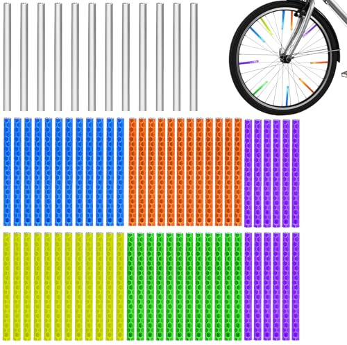 Zcbzbn 72 Stück Speichenreflektoren Fahrrad Set - 360° Rundumsichtbarkeit, einfach zu montieren, wasserdicht & langlebig für alle Fahrradtypen (Farbe)