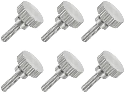 QUARKZMAN 6 Stück 304 Edelstahl Rändelschrauben M3 x 10mm, Flache Rändelschraube mit Vollgewinde, Rändelkopf Handschrauben Set für Industrie Haushalt Mechanische Teile Elektronische Geräte