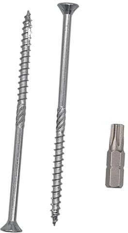 SKIR'CO (20 pièces) Vis à bois en acier zingué 6,0 x 120 mm, tête fraisée Torx, type 17, vis pour panneaux de particules, partiellement filetées
