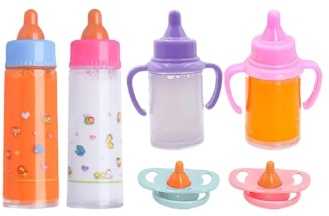 Genérico Puppenzubehör-Set, Simulationsspiel mit magischer Flasche und Schnuller, verschwinden Flaschen (Milch), für realistische Pflegeerfahrung, Geschenk zum Geburtstag, Weihnachten, Mädchen