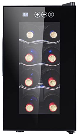 Cave À Vin - 23 Litres / 8 Bouteilles, 8-18 °C, Faible Niveau Sonore : 26 Db, Trois Niveaux D'Étagères Métalliques, Éclairage Led, Réfrigérateur À Boissons Noir Sous Plan De Travail, Protection Uv, R