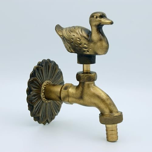 Grifo de Jardín 1/2 Decorativo Pato con Racor Manguera de Latón