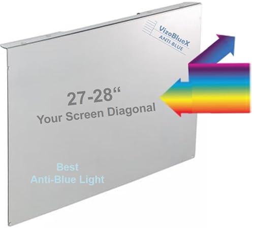 VizoBlueX 27-28 inch Anti-Blue Light Filter for Computer Monitor. Blue Light Monitor Screen Protector panel (24.8x14.6) Fits LCD TV PC Mac Monitors
