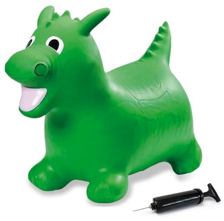JAMARA 460315 Hüpftier Drache HoppyDoo - Spielzeug für Kinder, Hüpfspielzeug Baby Indoor/Outdoor, Geschenk für Kids, Gartenspielzeug, Bouncing, Pflegeleicht, BPA frei, mit Pumpe