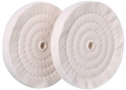 Rueda de pulido Rueda pulidora de 6 pulgadas (70 capas) para amoladora de banco Espejo cosido en espiral Algodón 2 piezas