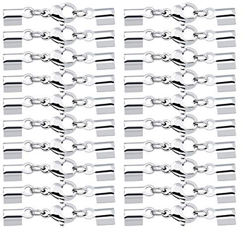 Fanshiontide 20 Stück Karabinerverschluss aus Edelstahl Kettenverschluss Schmuckverschlüsse Schmuck Karabiner Verschluss für Halsketten Armband DIY Schmuckherstellung