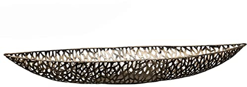 Casablanca - Schale Purley - Farbe: antik-Gold - Metall - B16 x L60 x H 7 cm
