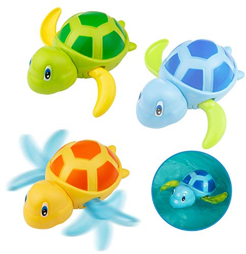 Diealles Shine badleksak baby, 3 stycken simning badkar pool leksak urverk sköldpadda badleksak för småbarn pojkar flickor